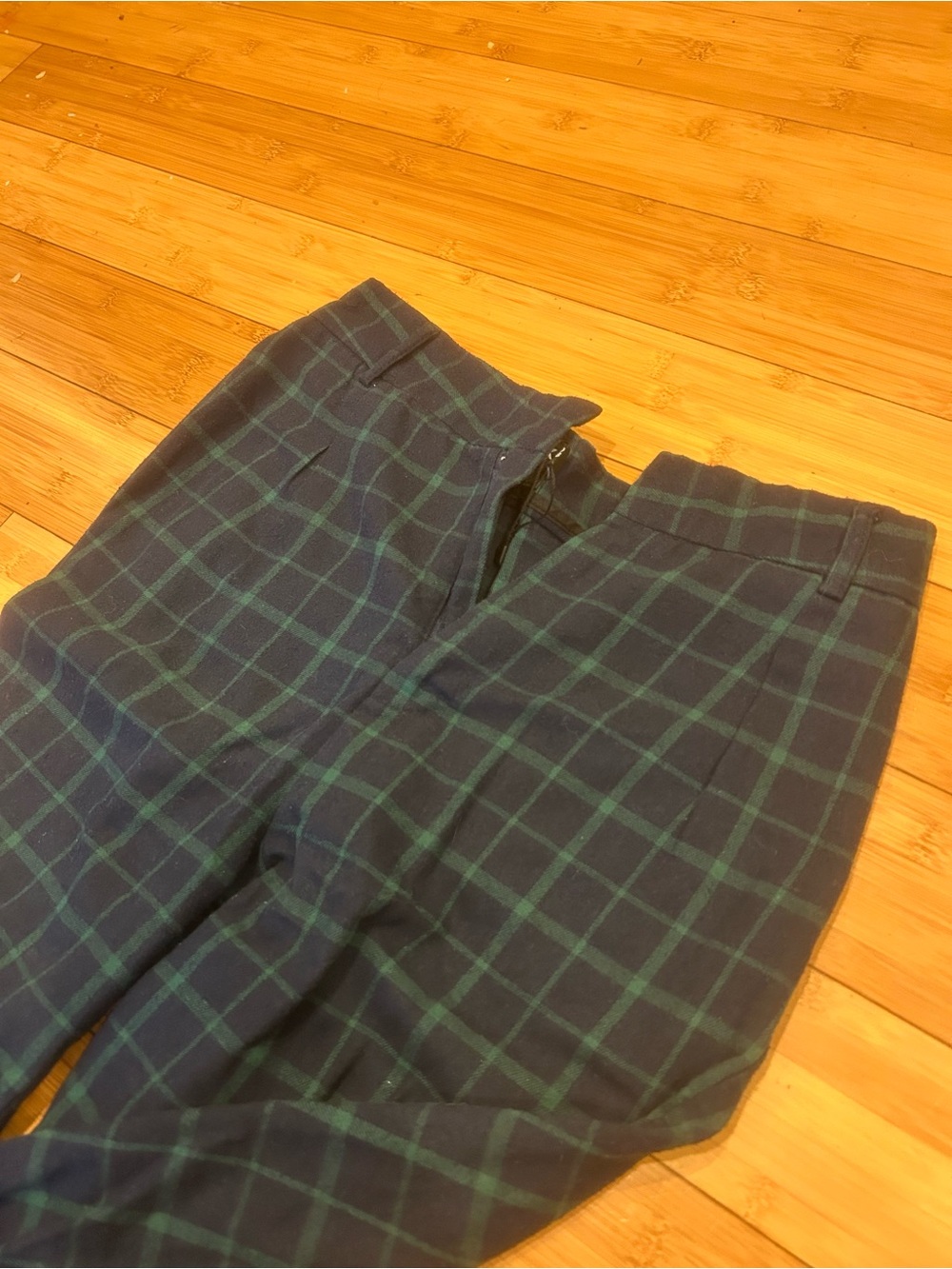 Heartbreak ASOS Plaid Trousers Size 6 Navy Green Preppy Dark Academia Y2K - Picture 4 of 6